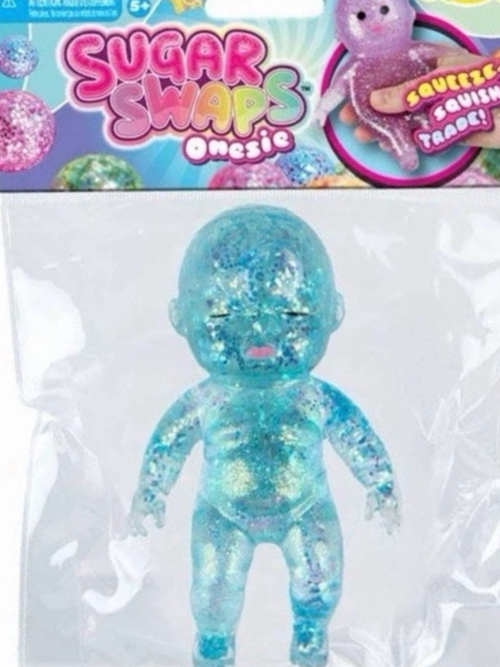 Sugar swap onesie Glitter Squishy Toy - Blue